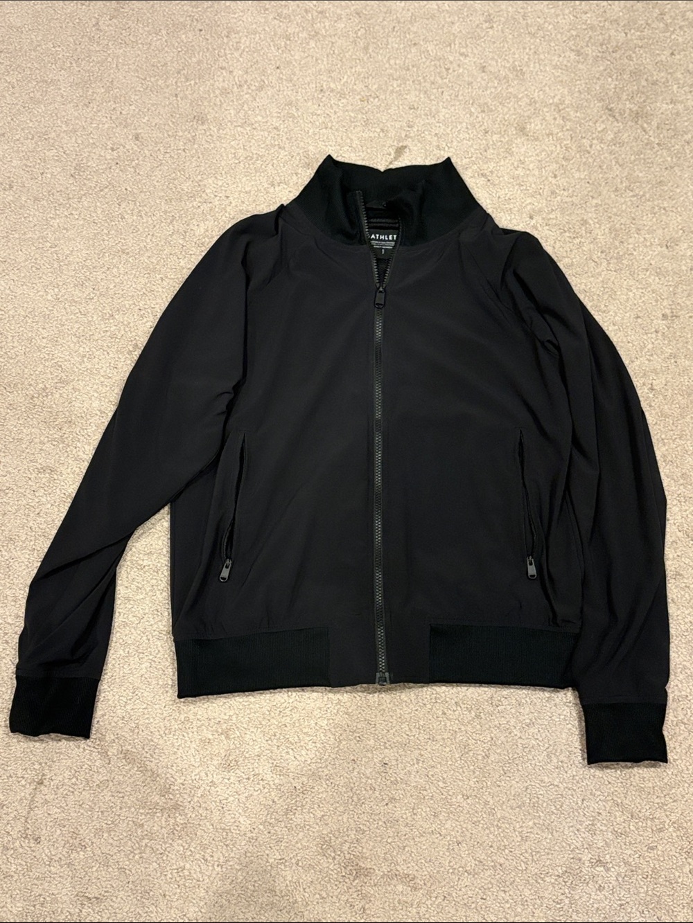 Black Full-Zip Athleta Bomber Jacket